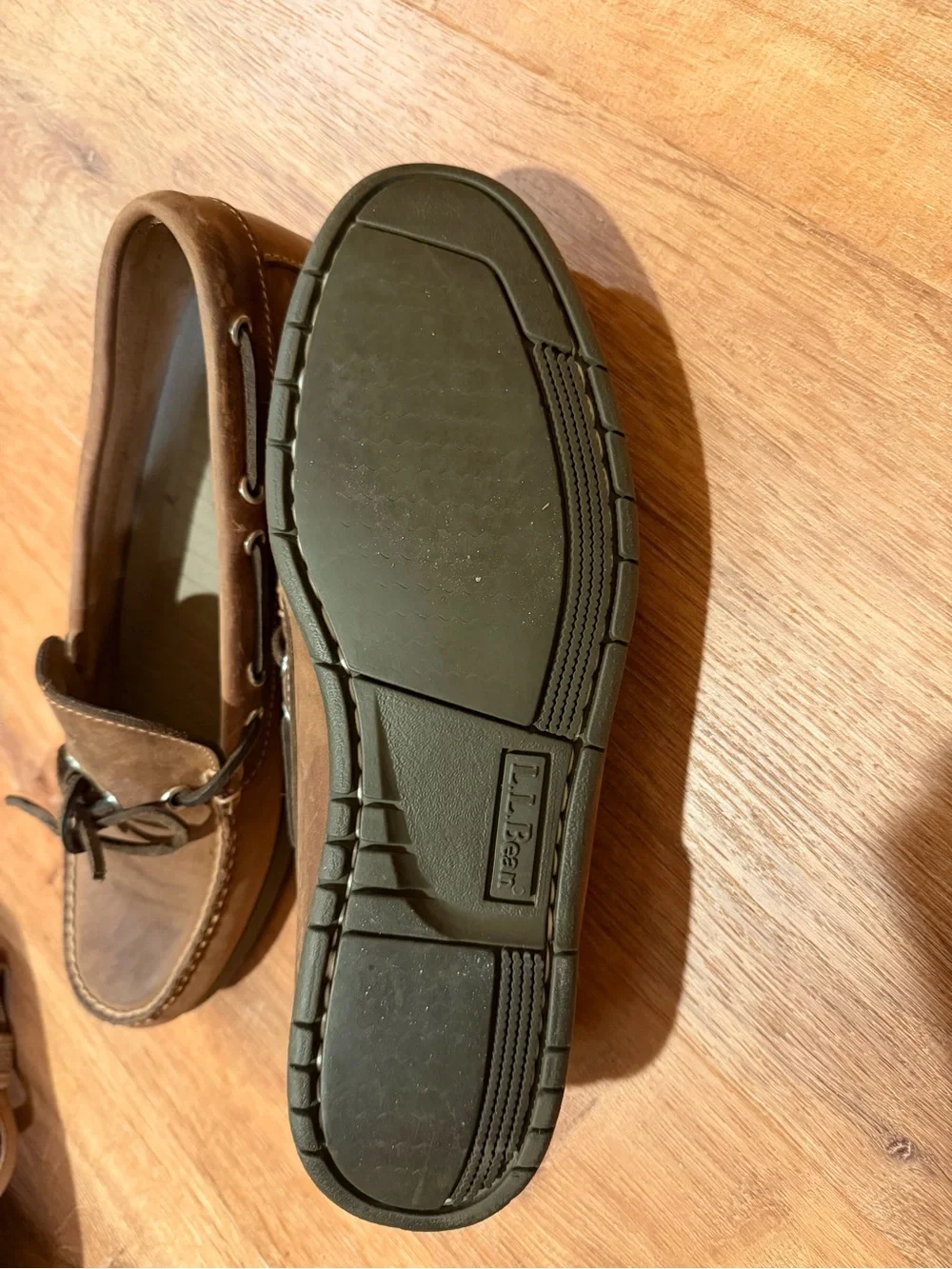 L.L. Bean Men's Tan Leather Preppy Casual Loafer Boat Shoes